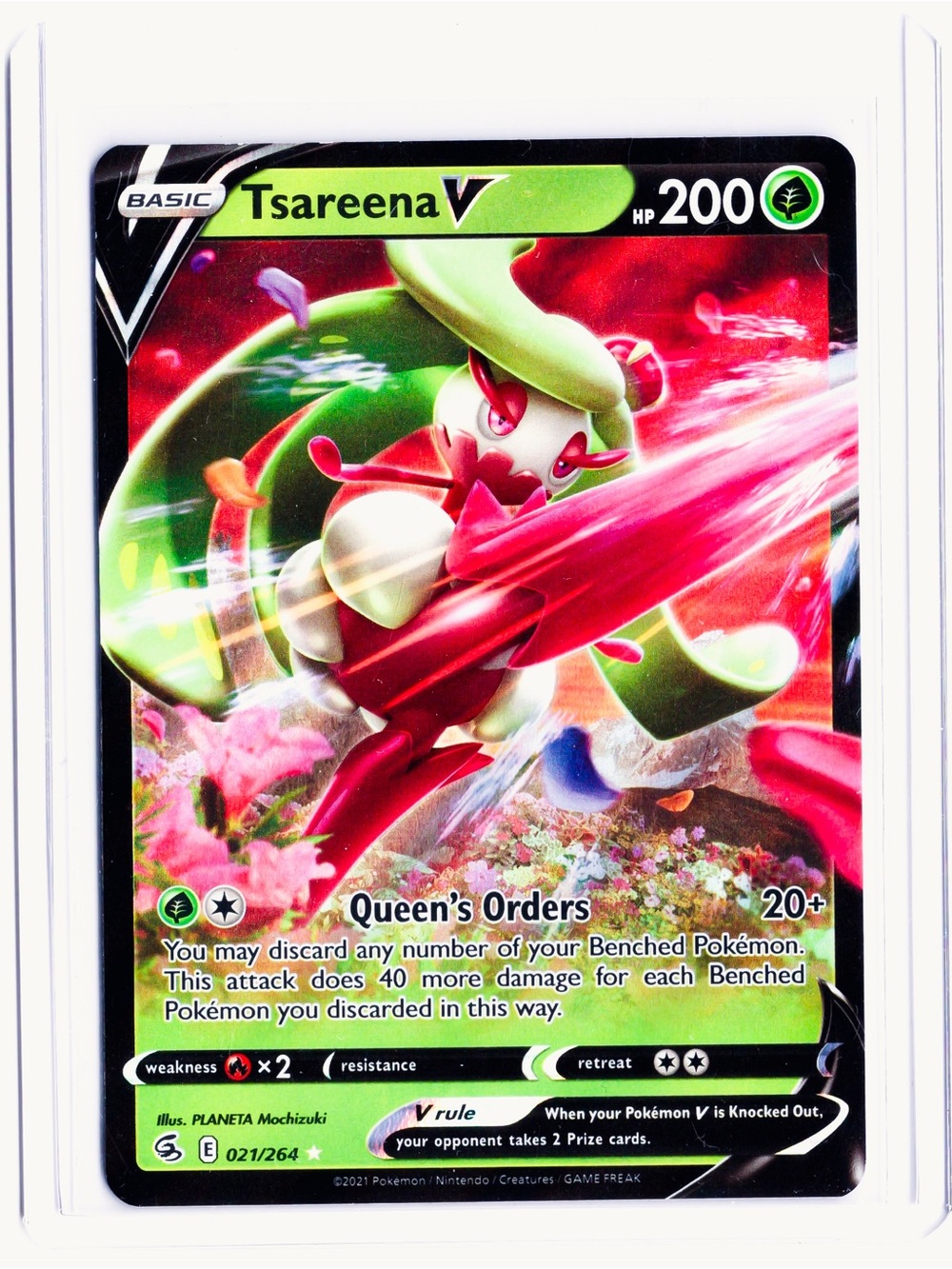 Tsareena V 021/264 Sword & Shield: Fusion Strike NM Pokemon Trading Card